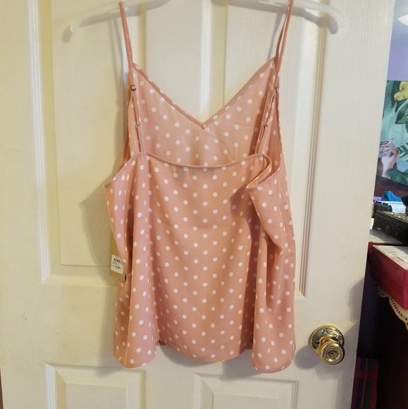 Halogen V-Neck Camisole Plus Size Pink, Polka Dot - Picture 7 of 7